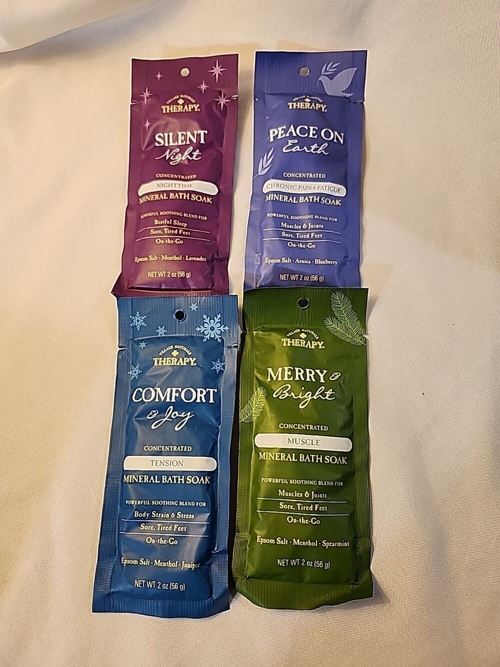 4 Village Naturals Therapy Mineral Bath Soak Tension Nighttime Chronic Pain